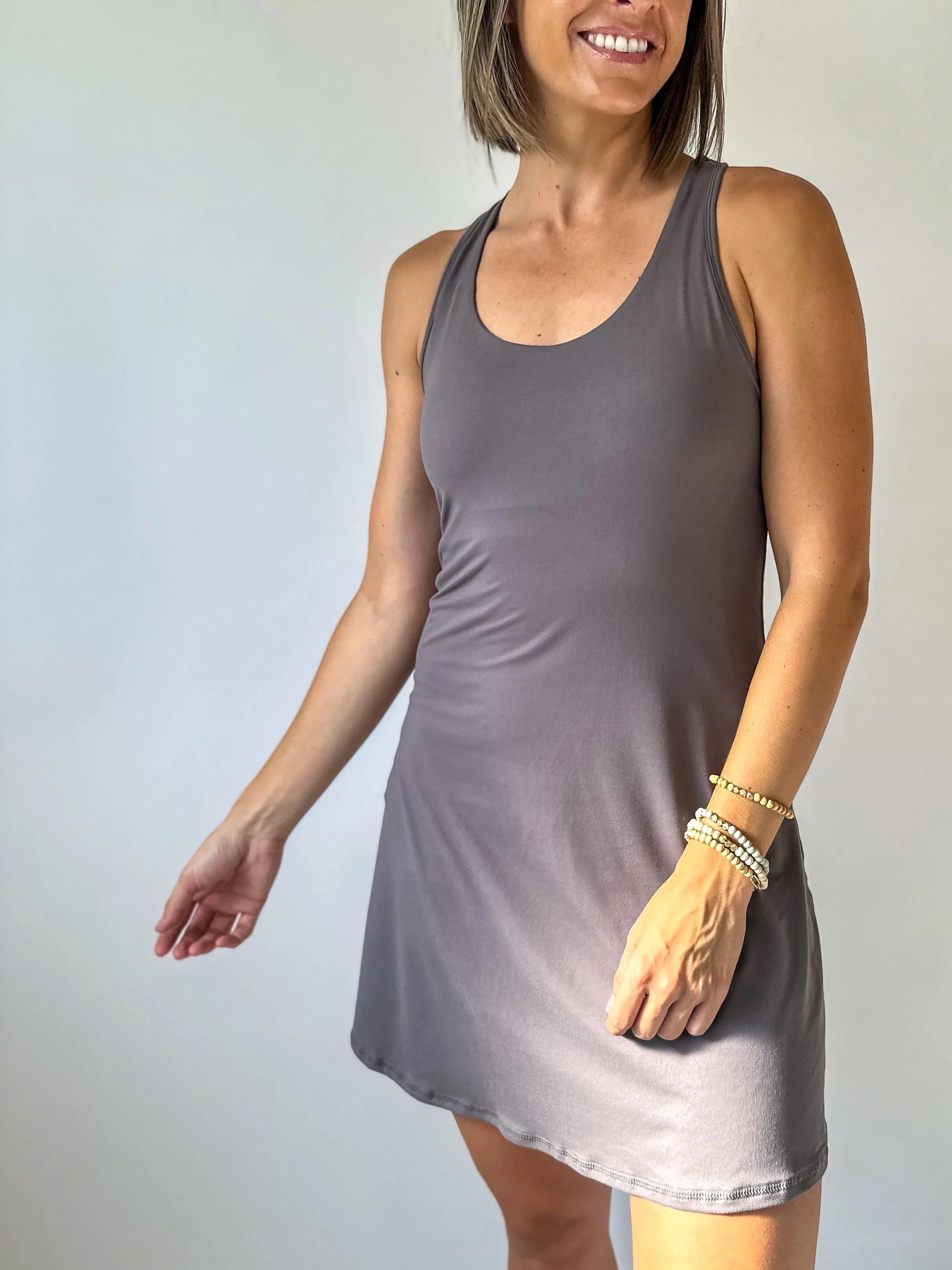 Active Romper Dress - Smokey Grey