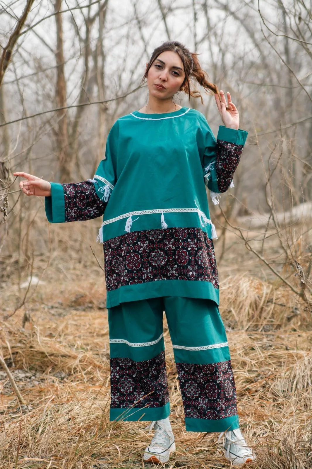 Amber - Teal Handmade Co-ord Set