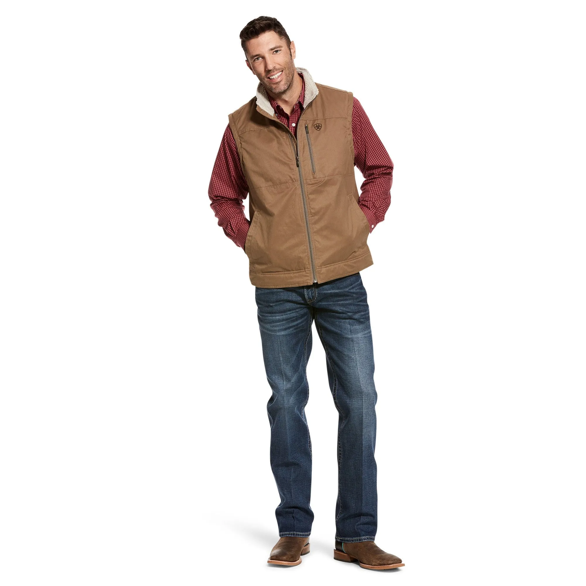 Ariat Men's Vest Grizzly Canvas