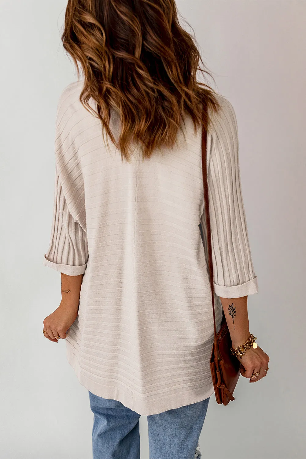 Babs Ribbed Open Front Knit Cardigan