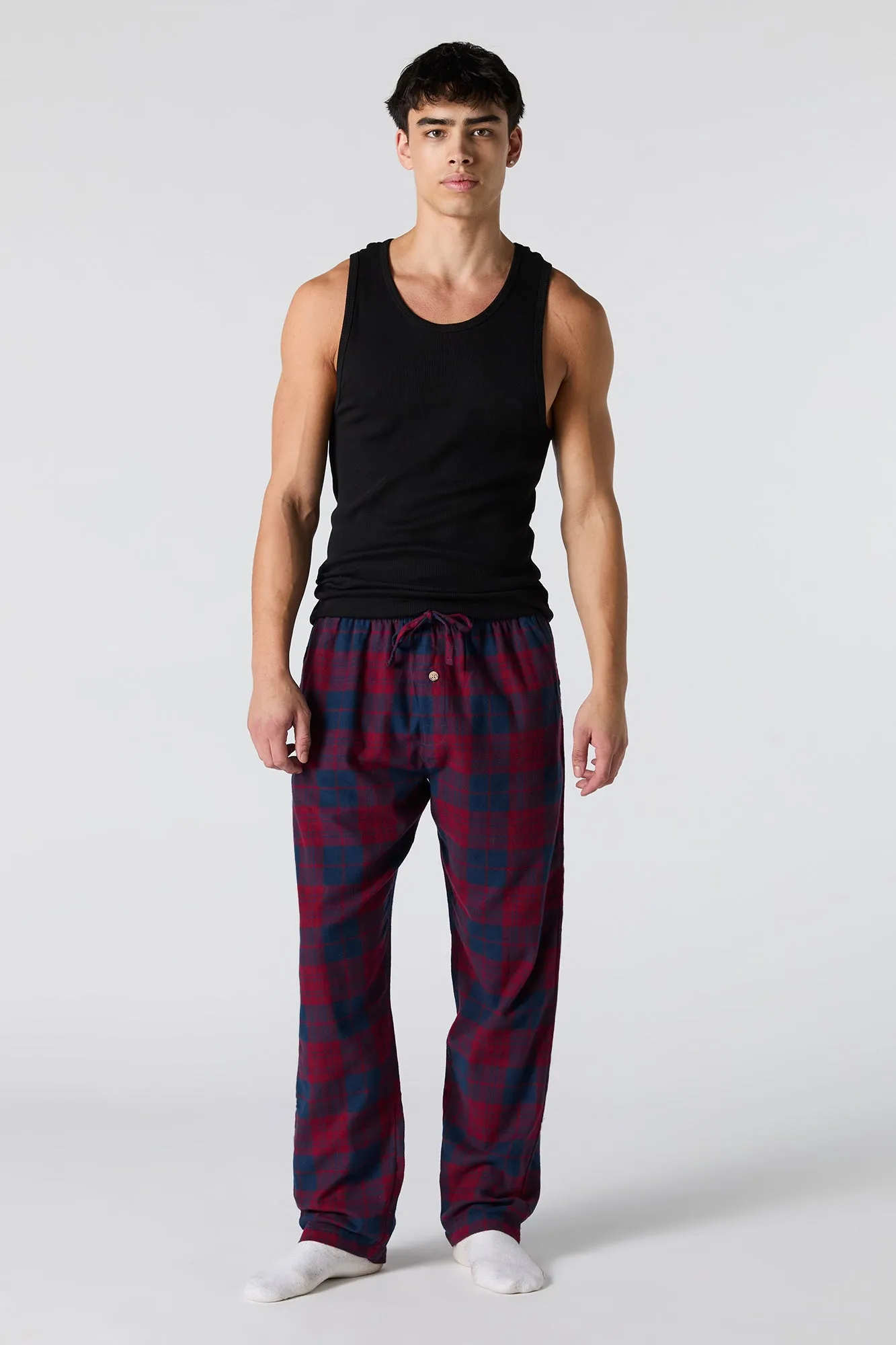Bas de pyjama en flanelle à carreaux
