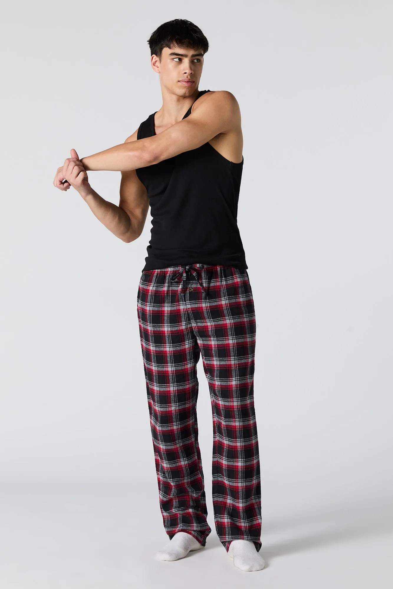 Bas de pyjama en flanelle à carreaux