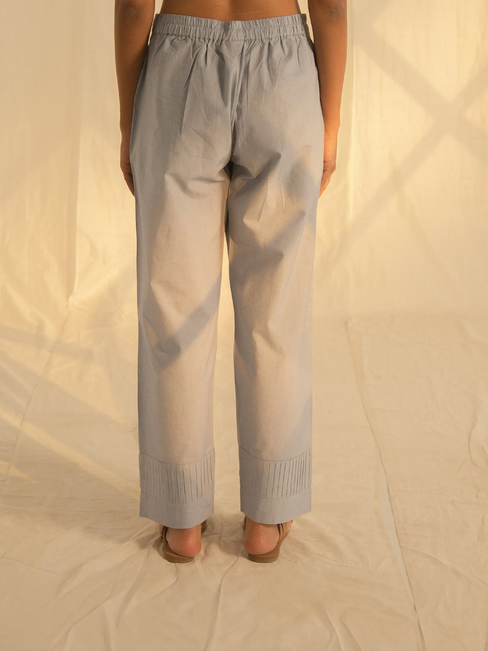 Blue Roses Cotton Straight Pant