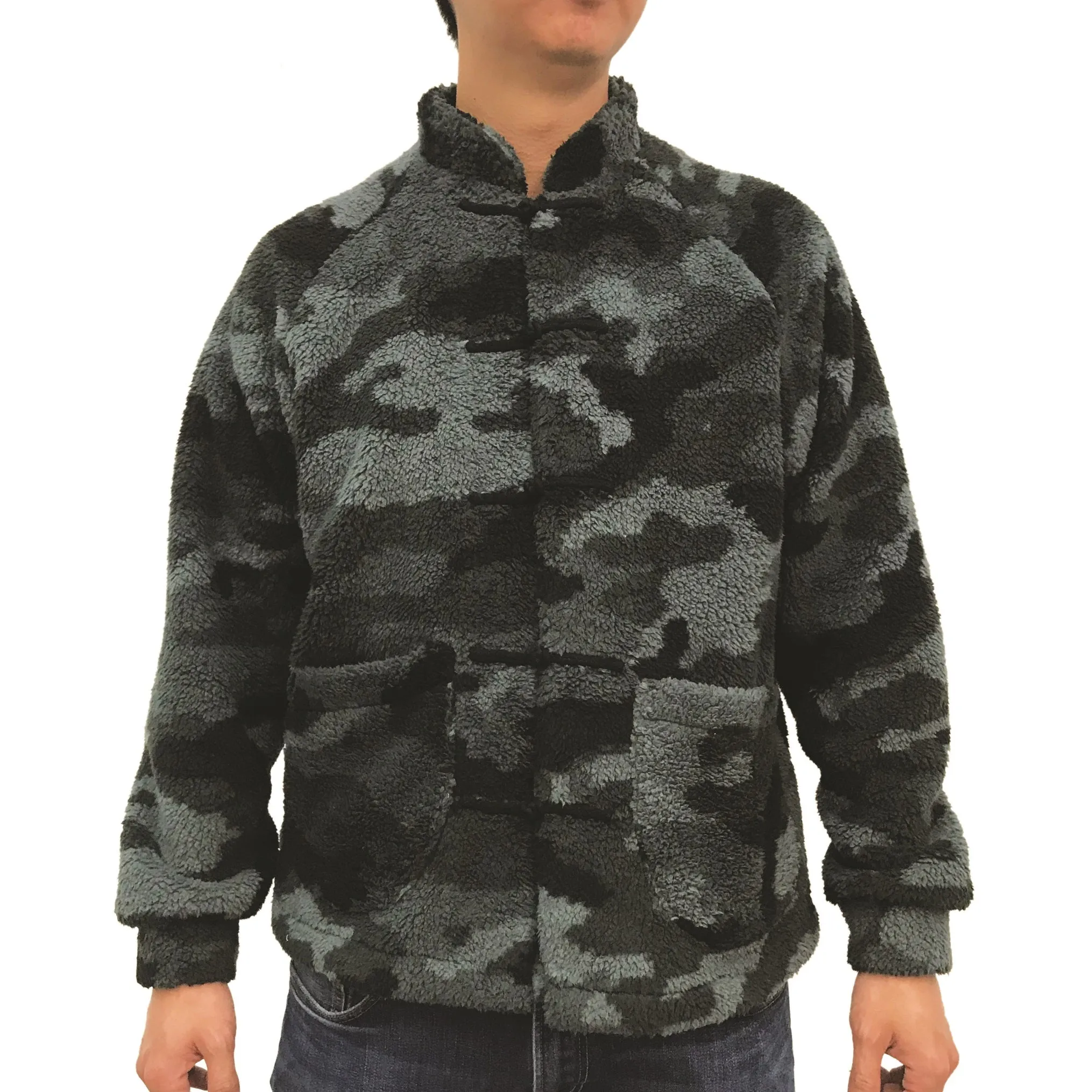 Chinese Plush Jacket, Camo Grey