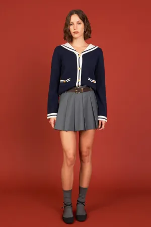 Contrast Sailor Collar Cardigan
