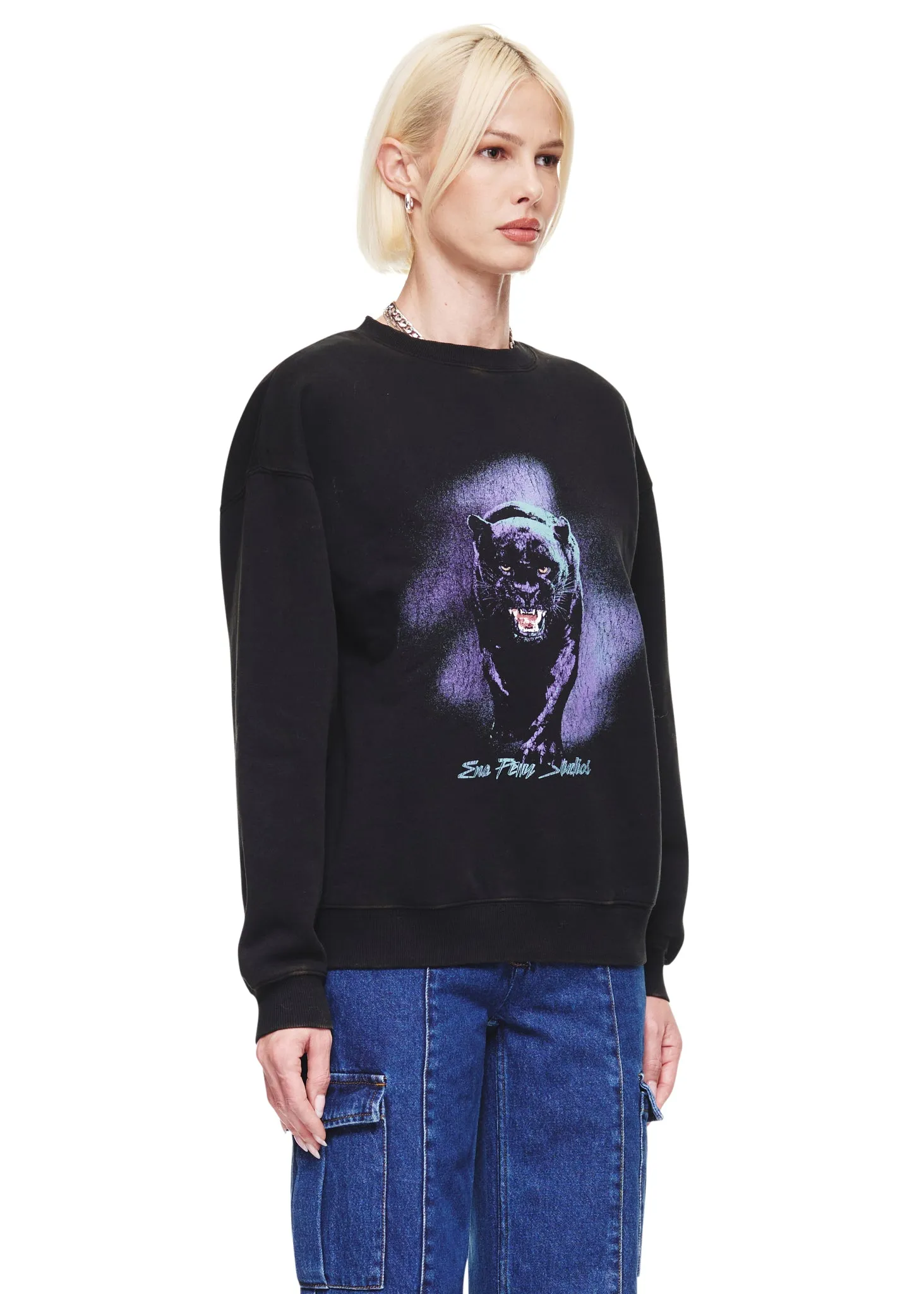 Ena Pelly Mini Panther Relaxed Sweater