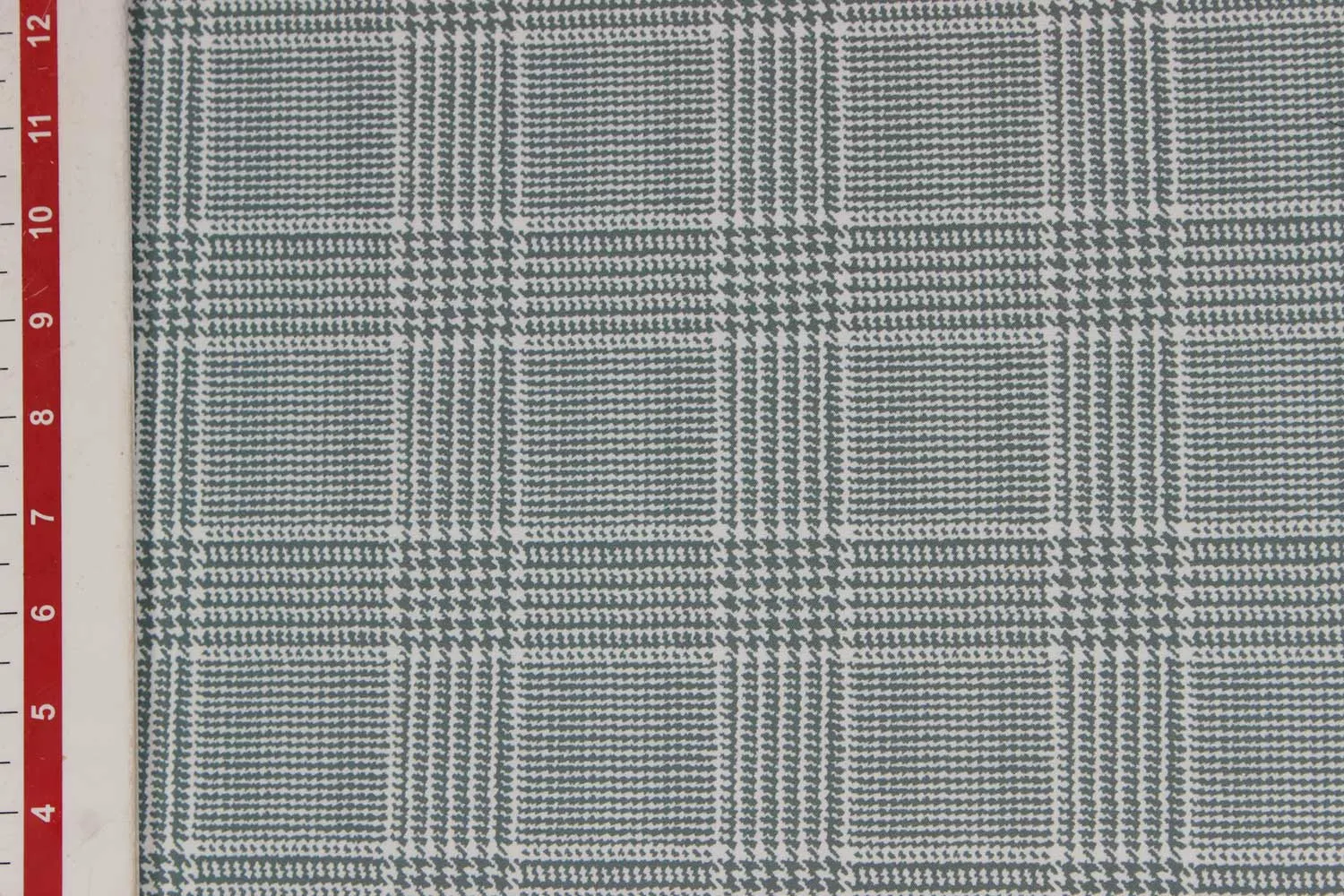 Grey, White Checks Micro Crepe Fabric
