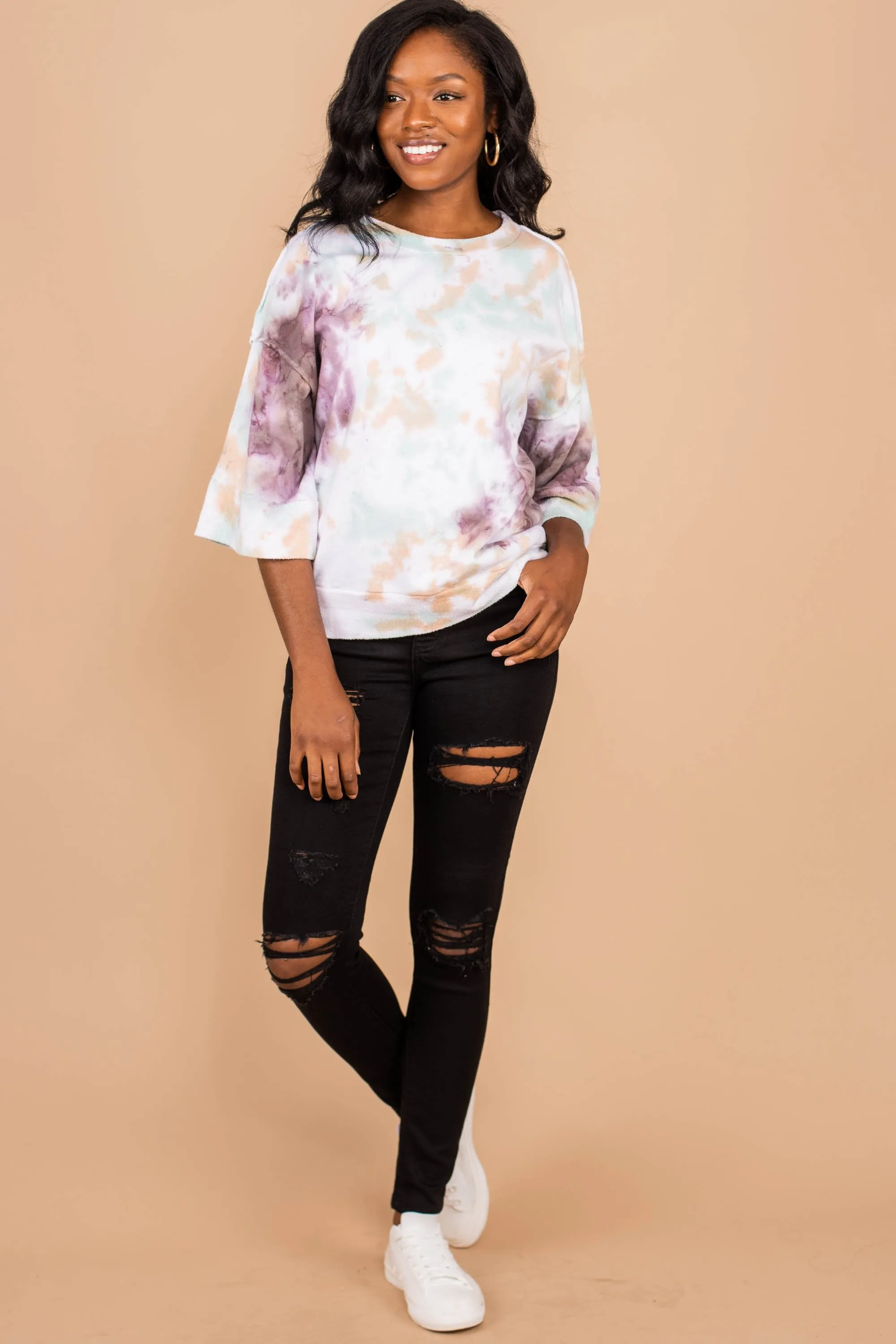 Just Another Day Purple Tie Dye Sweatshirt
