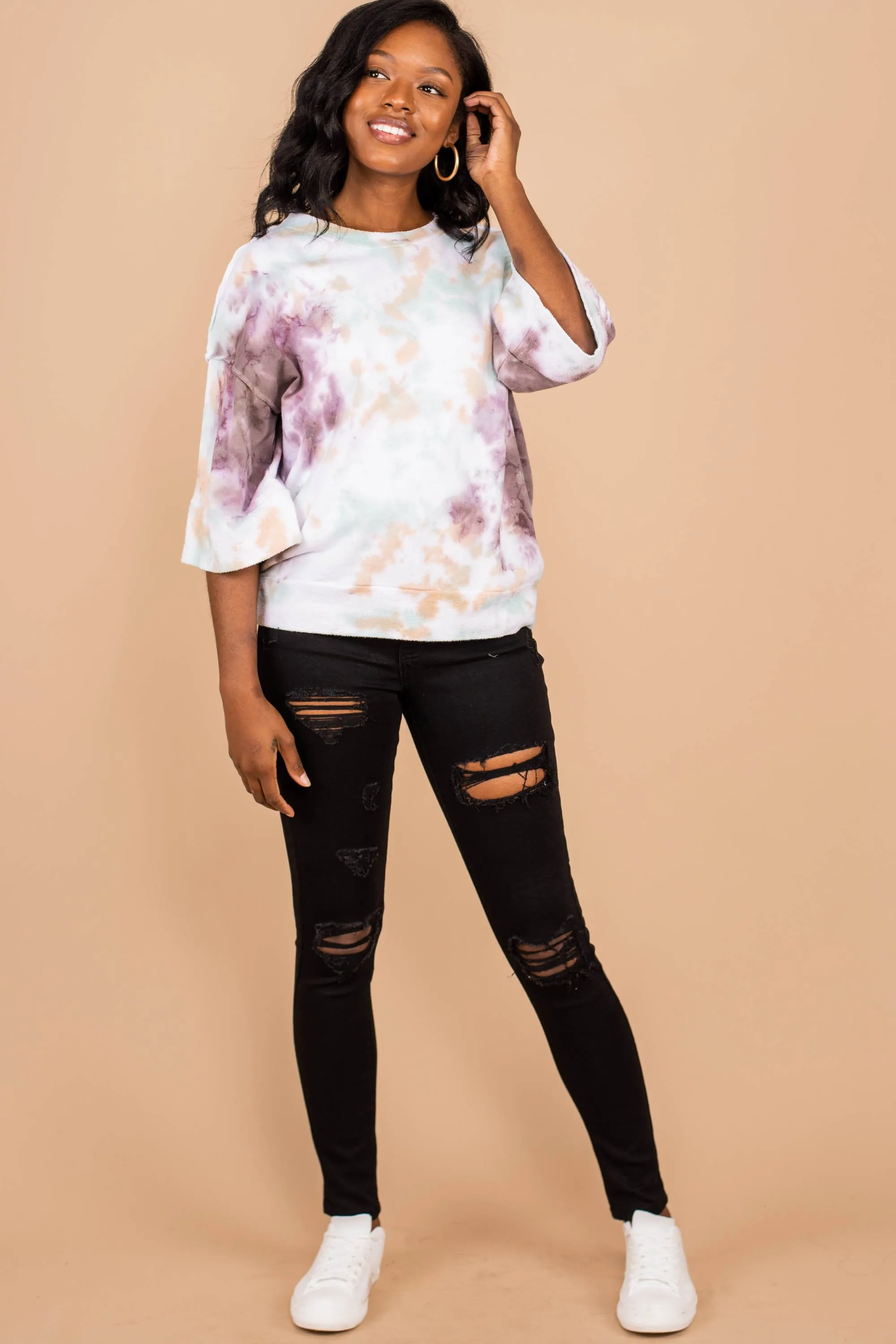 Just Another Day Purple Tie Dye Sweatshirt