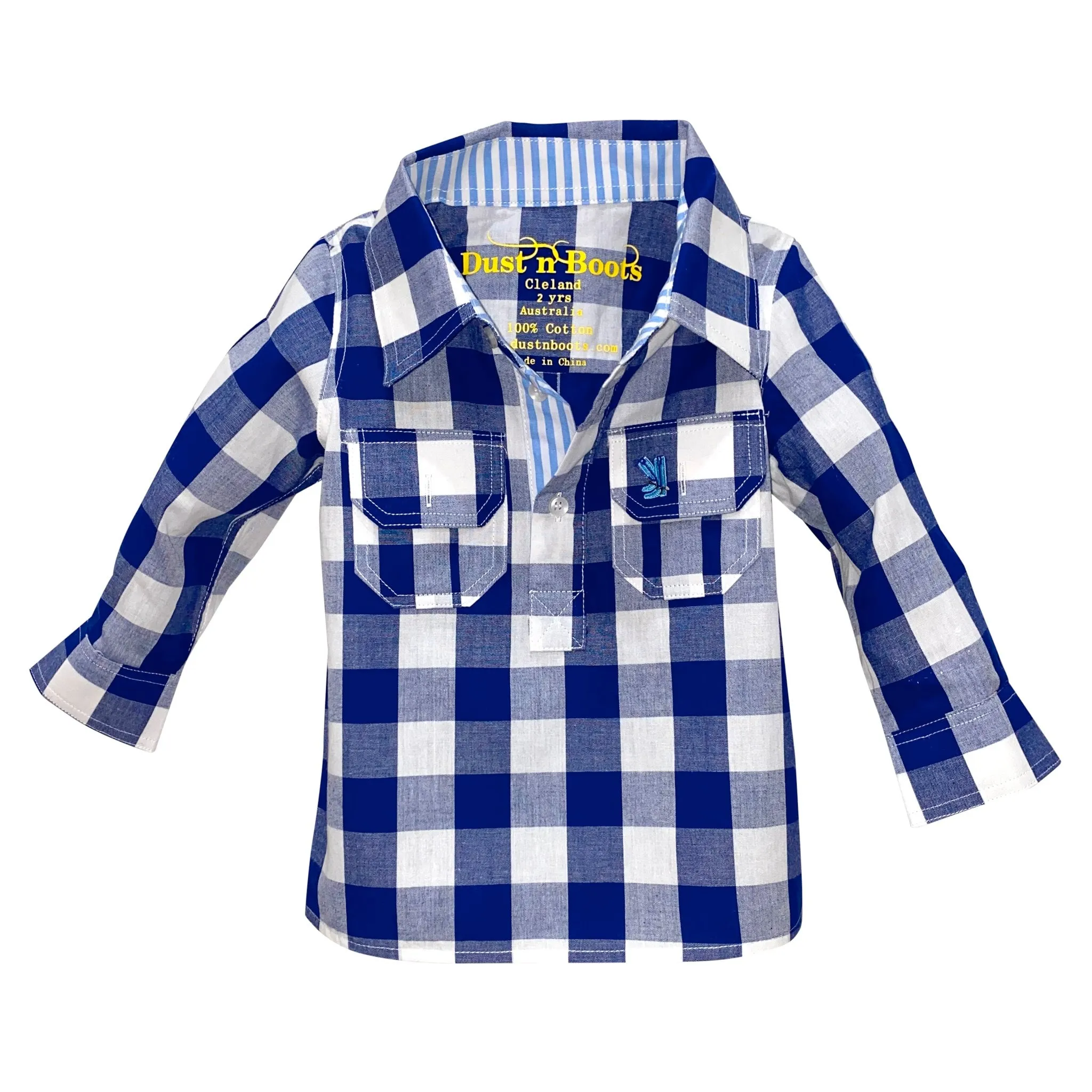 Kids L-Large Cobalt Check