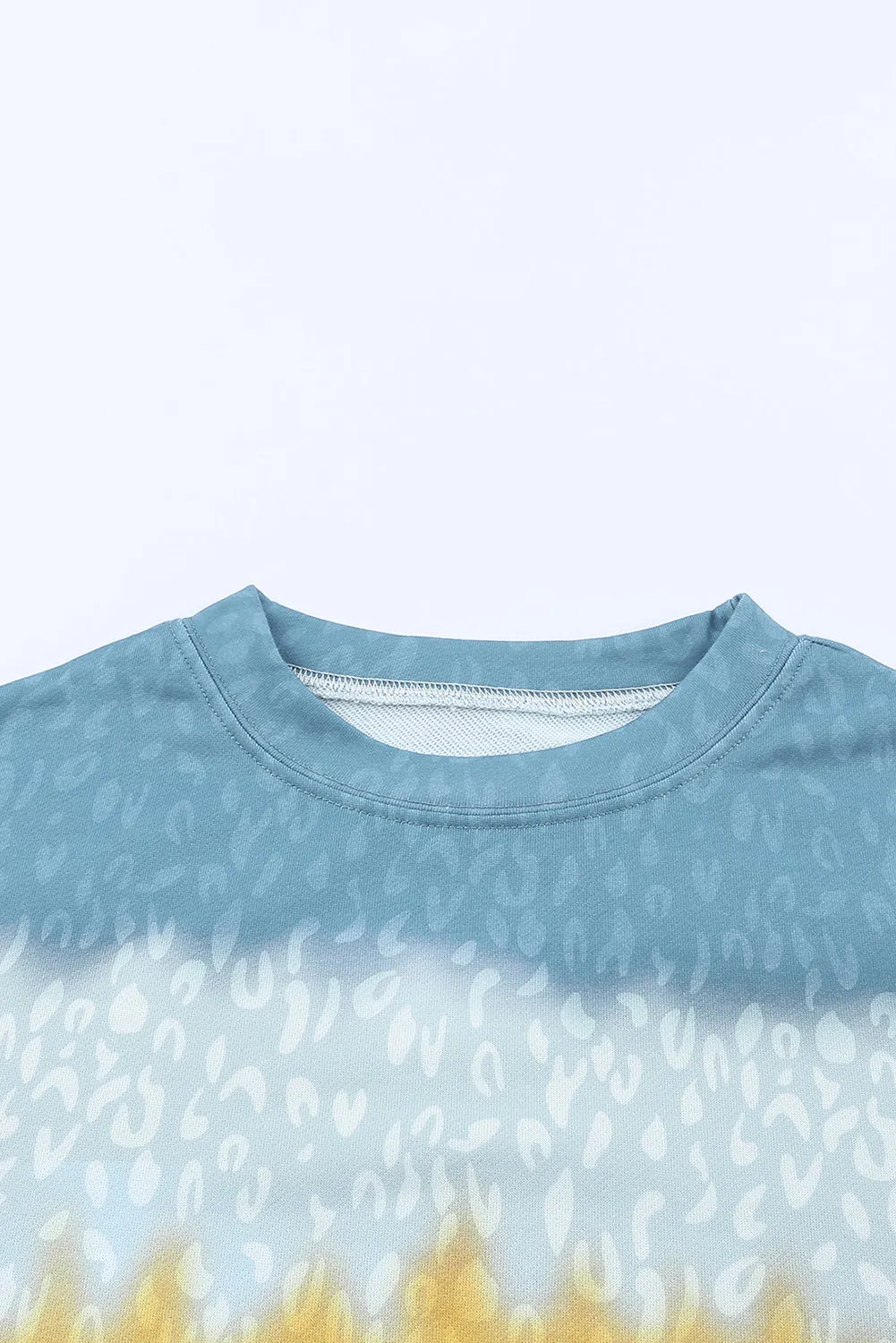 Leopard Tie-Dye Dropped Shoulder Sweatshirt