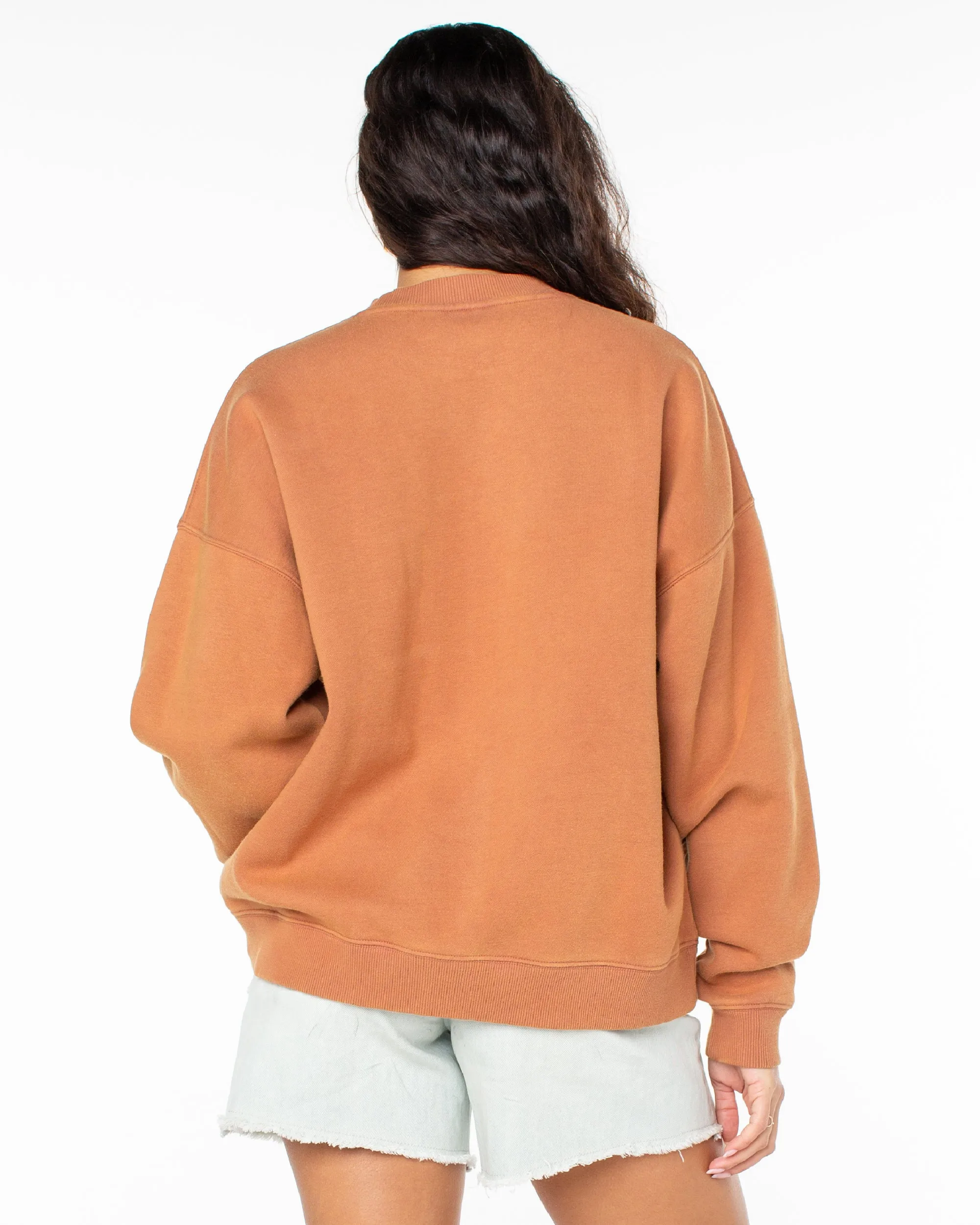 Lineup Oversized Crew Neck Sweatshirt - Russet