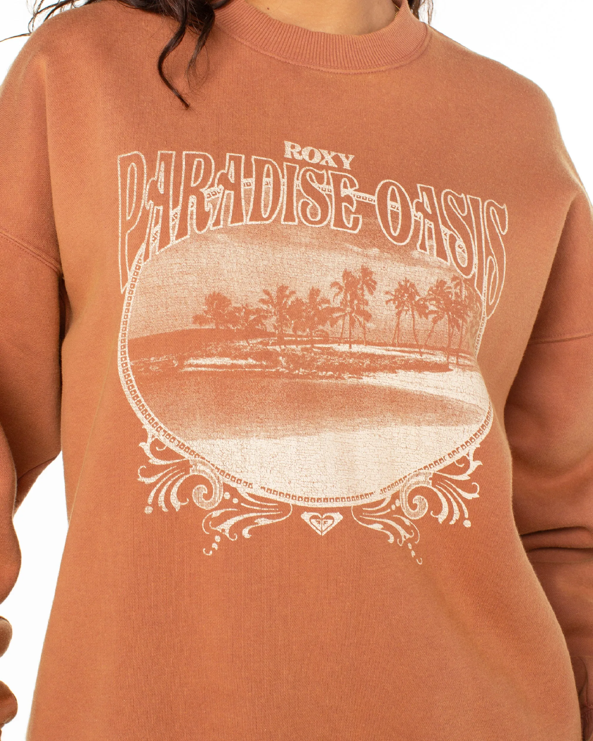 Lineup Oversized Crew Neck Sweatshirt - Russet