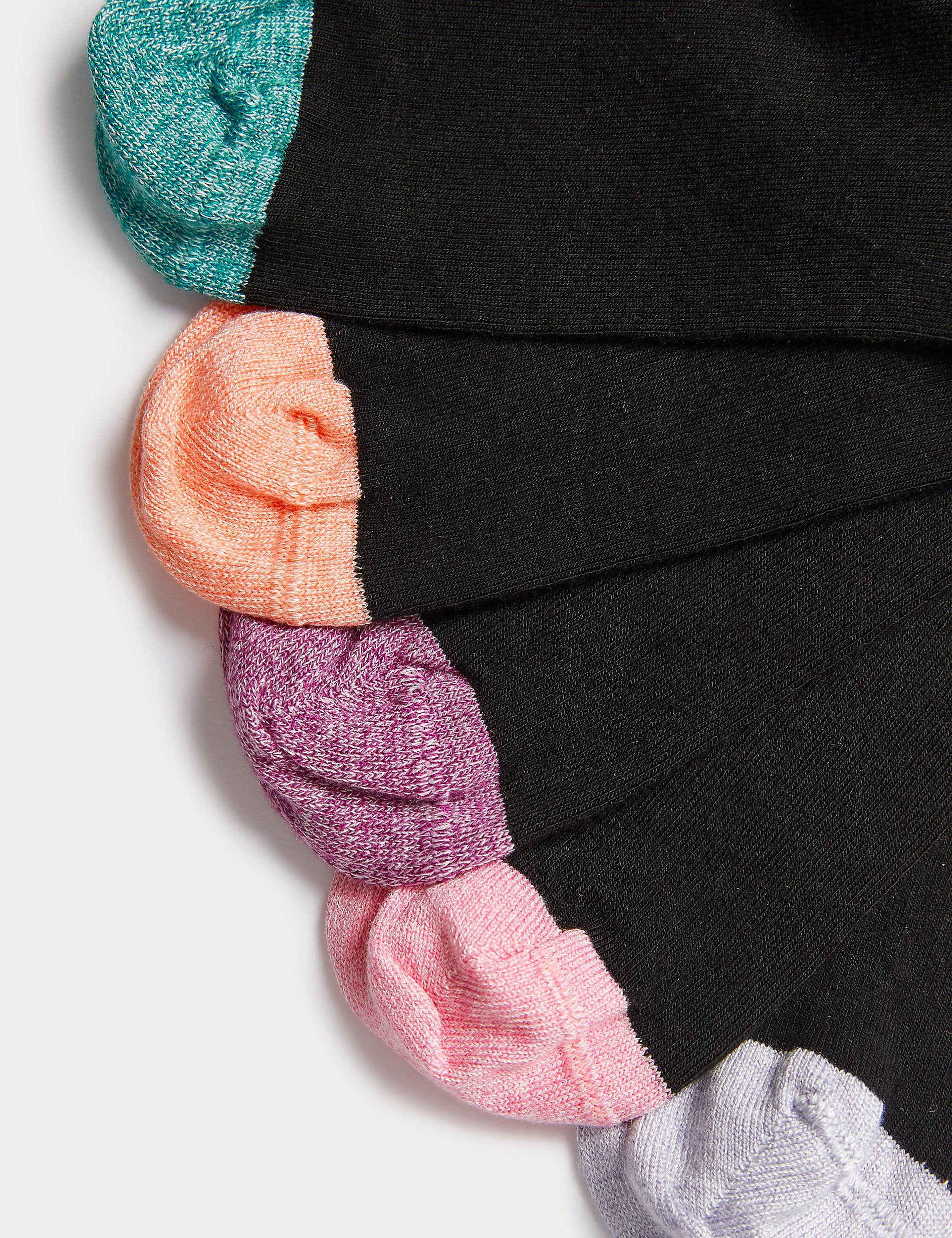 Marks & Spencer Sumptuically Soft Ankle Socks 5 Pairs, Black Mix
