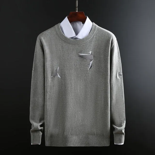 Mens Casual Slim-Fit Knitted Sweaters