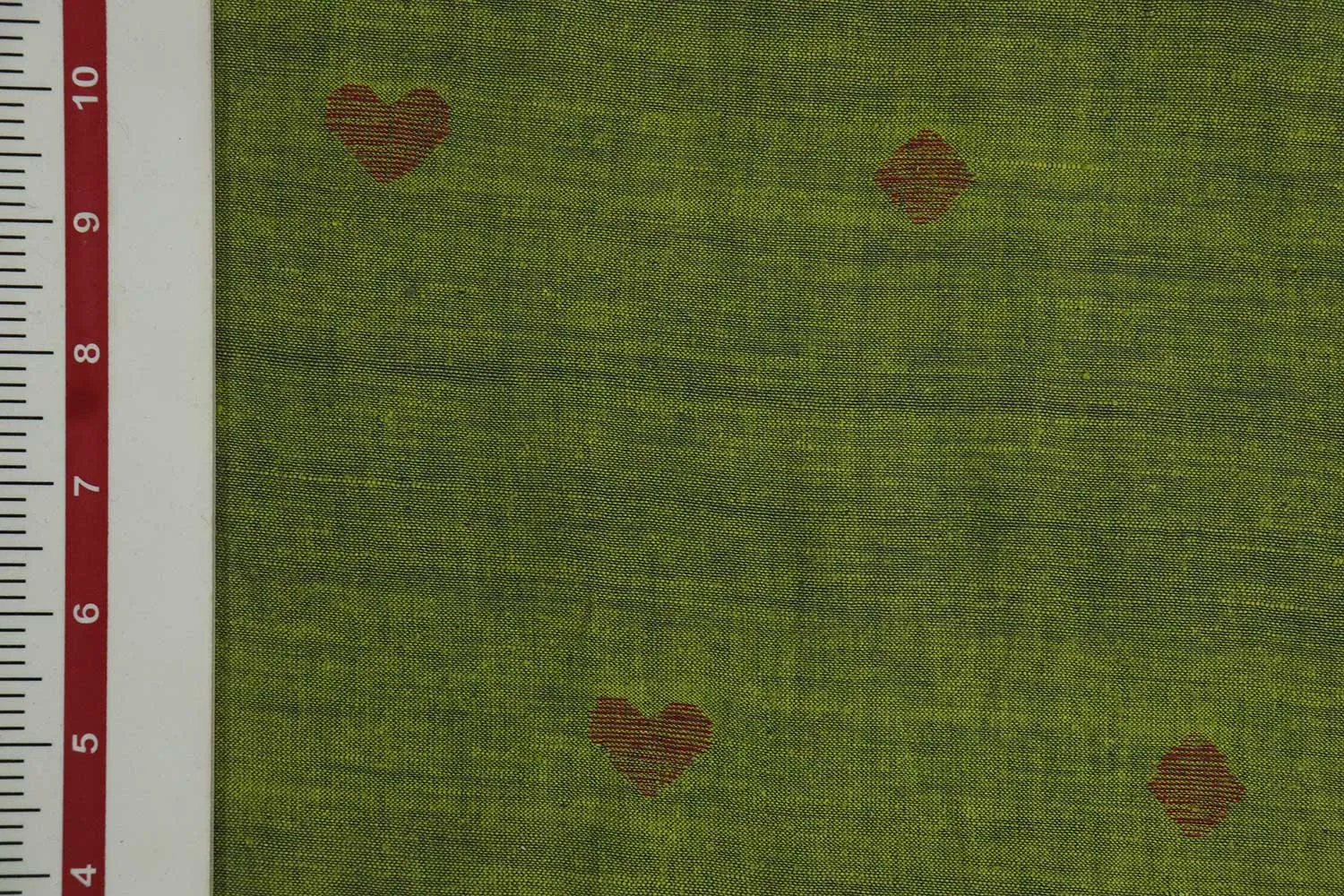 Moss Green Motifs Cotton Jamdani Handloom Fabric