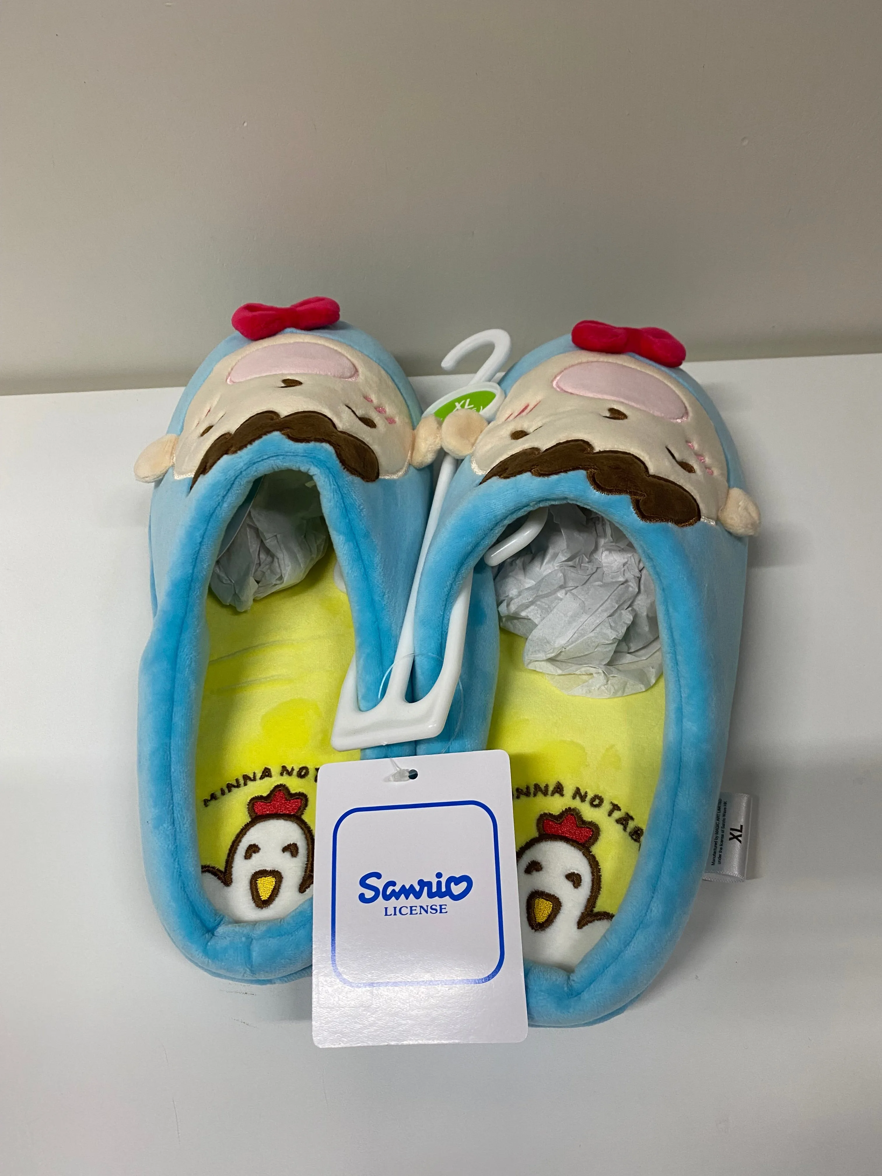 Sanrio Minna No Tabo Blue Soft Big Head Slippers
