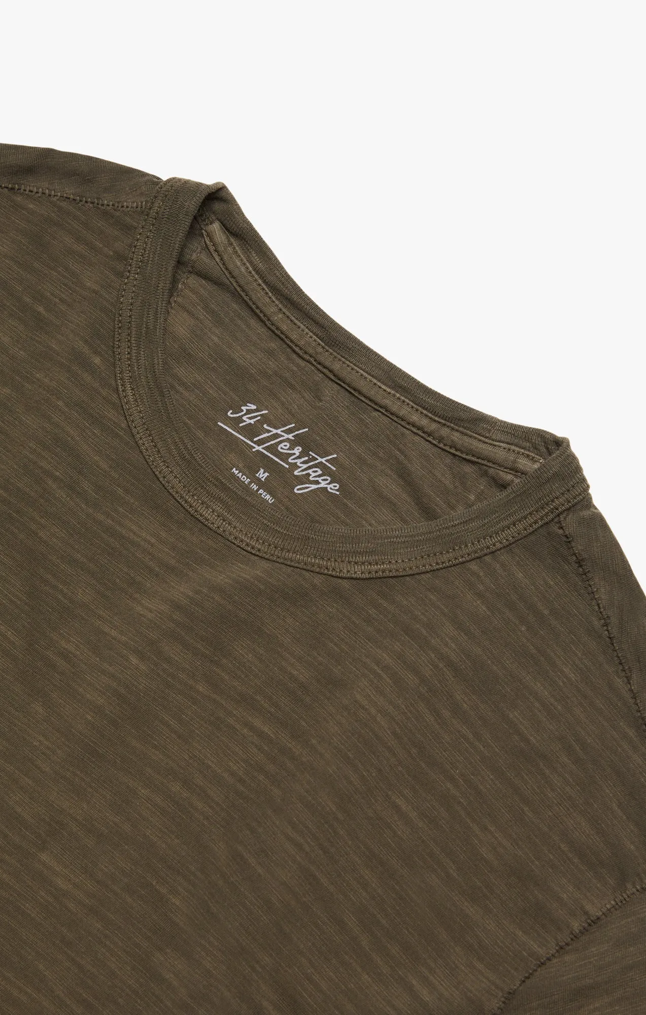 Slub Crew Neck Long Sleeve Shirt in Wren