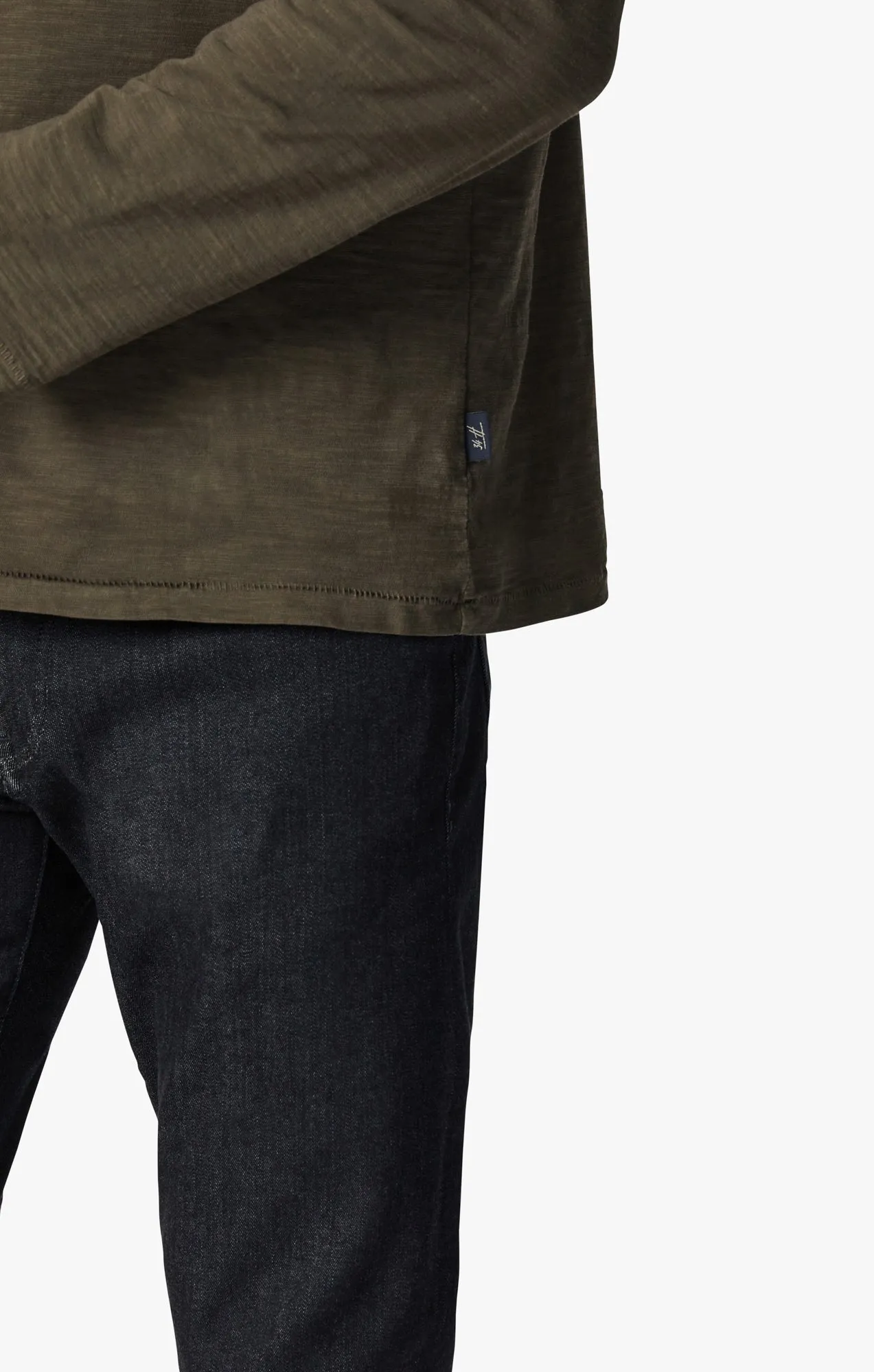 Slub Crew Neck Long Sleeve Shirt in Wren