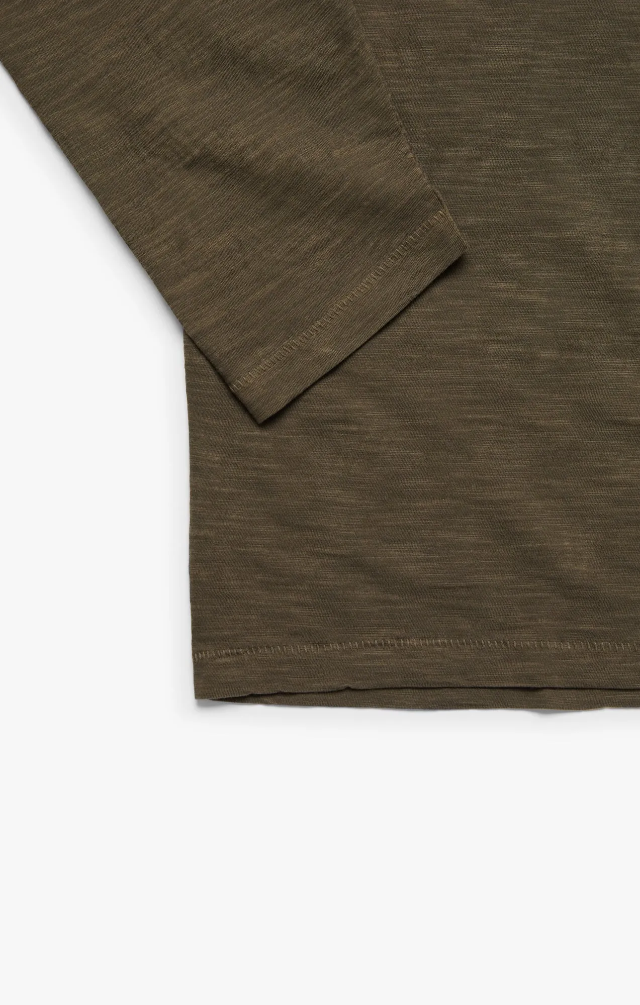 Slub Crew Neck Long Sleeve Shirt in Wren
