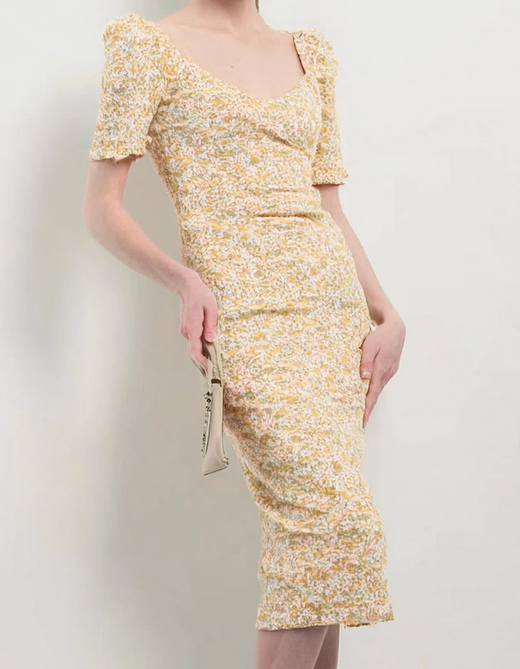 Soft Yellow Summer Midi Dress