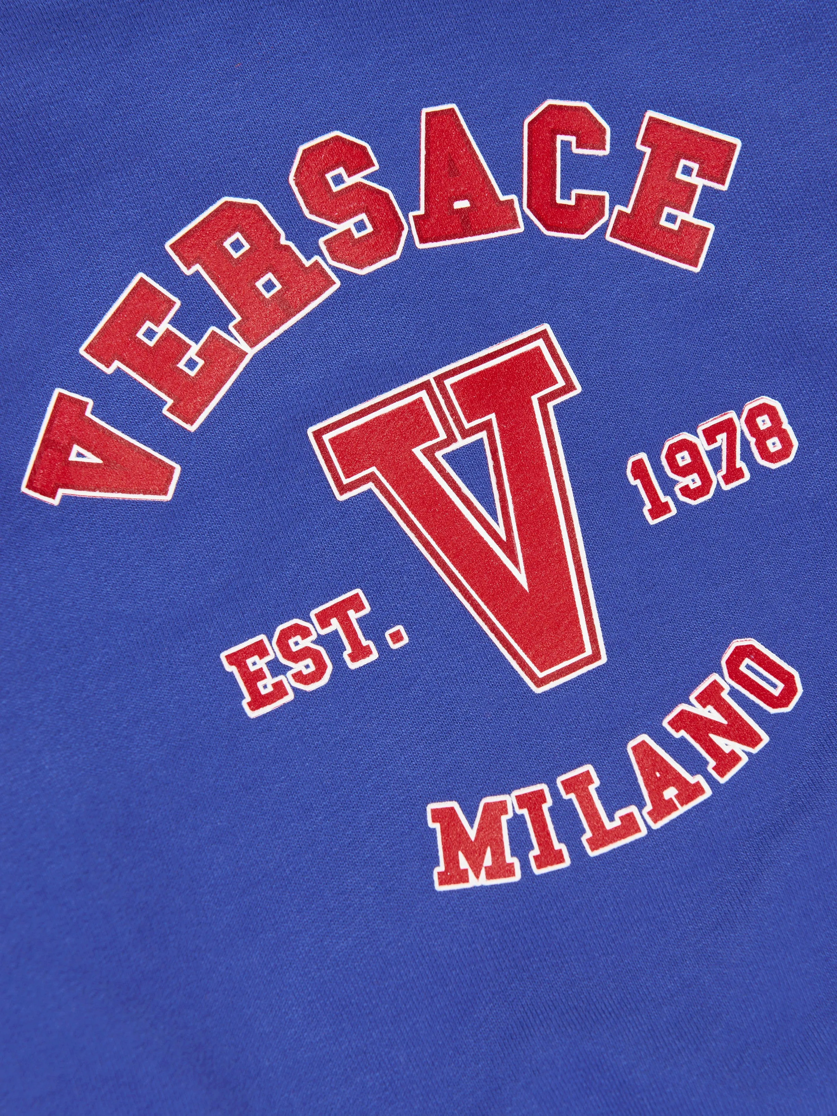 Versace Baby Boys Logo Zip Up Hoodie in Blue