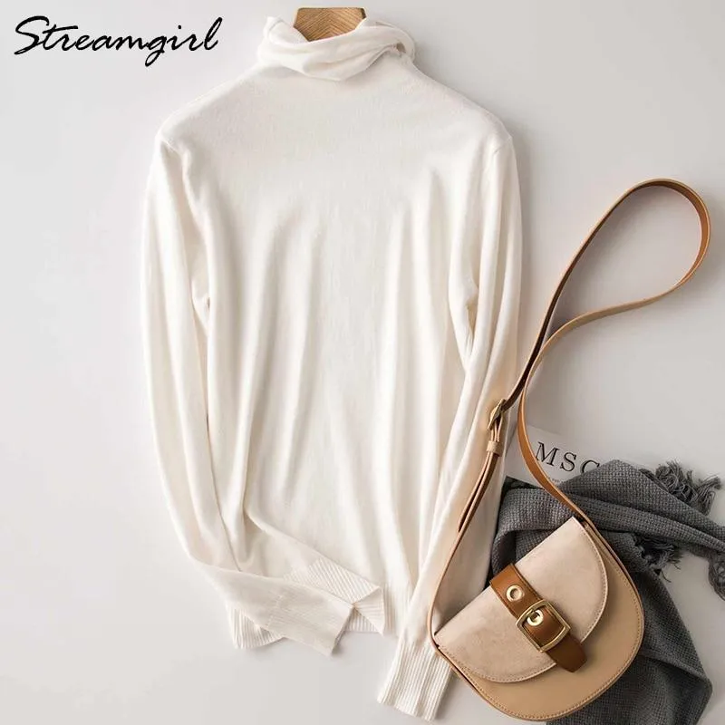 Winter Turtleneck Sweater Women Wool Warm Jumpers Ladies Pullover  Autumn Winter Sweaters Black Cashmere Sweater
