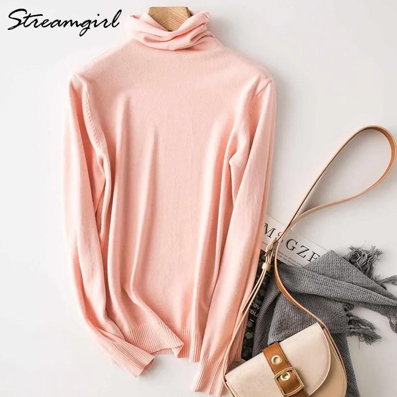 Winter Turtleneck Sweater Women Wool Warm Jumpers Ladies Pullover  Autumn Winter Sweaters Black Cashmere Sweater