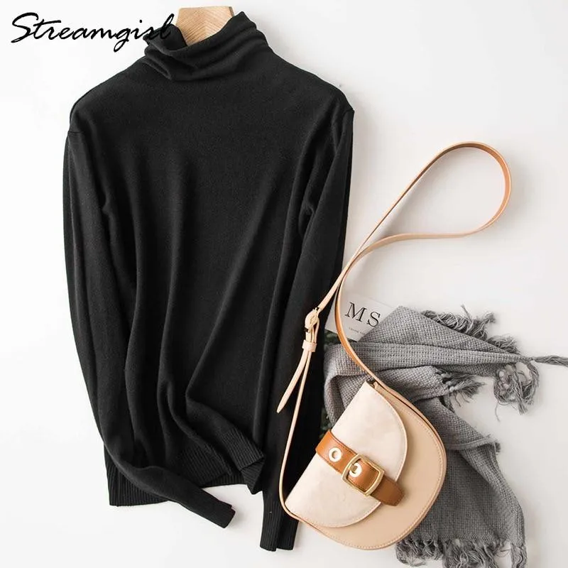 Winter Turtleneck Sweater Women Wool Warm Jumpers Ladies Pullover  Autumn Winter Sweaters Black Cashmere Sweater
