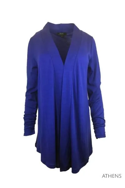 WOMENS 100% MERINO WOOL (210) LONG SLEEVE CHIC DRAPE CARDIGAN